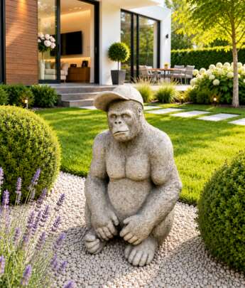 Large Sitting Gorilla with Cap